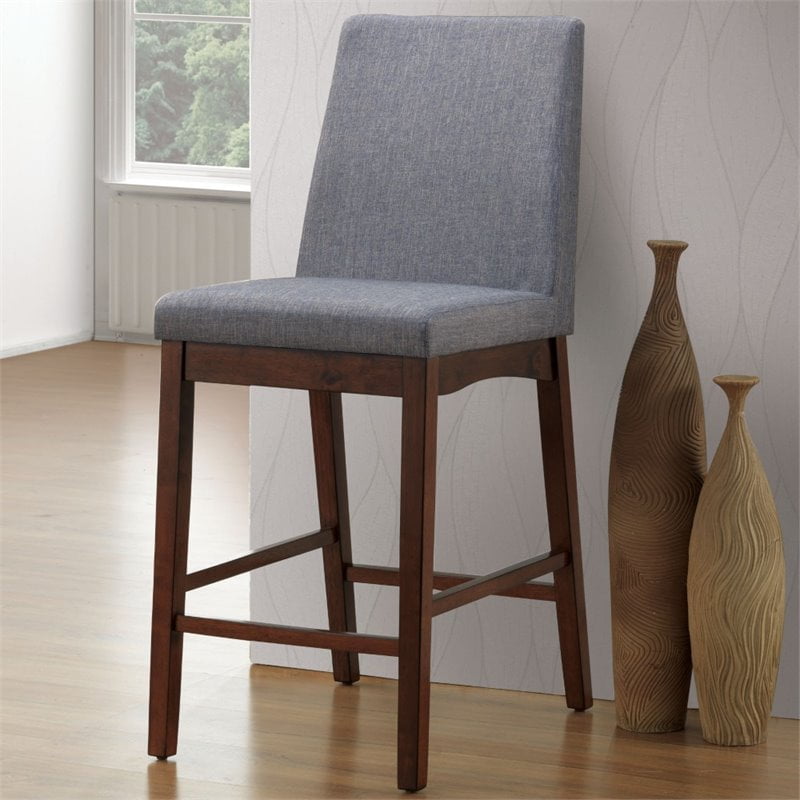 Furniture of America Ansle Fabric Counter Height Chair in Cherry (Set