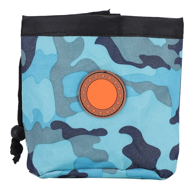 Bolsa para perro, cachorro, bolsa para comida, snacks, entrenamiento, cintura, almacenamiento, bolsillos, talla única, camuflaje azul
