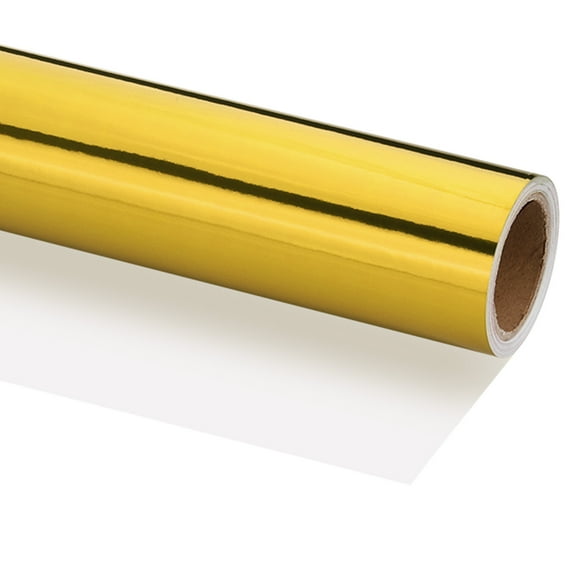Uxcell Metallic Wrapping Paper, 18 Inch x 200 Inch(16.4Ft)Packing Paper Yellow