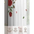 thumbnail image 6 of Red Roses Valentine's Day Sheer Curtains 72 Inch Length 2 Panels Set, Romantic Spring Floral Voile Window Treatment Rod Pocket Curtains Sheers Drapes for Bedroom/Living Room/Kitchen 52"x72"x2, 6 of 7
