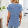thumbnail image 4 of XFLWAM Women's Short Sleeve Tops Summer V Neck Button Henley T Shirts Dressy Casual Ribbed Knit Solid Color Tunic Shirt, 4 of 9