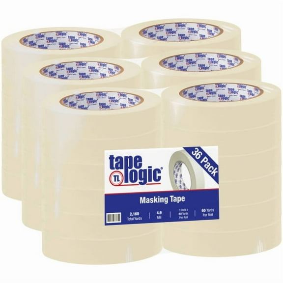 Tape Logic Masking Tape,1x60 yd.,Natural,PK36 T9352200
