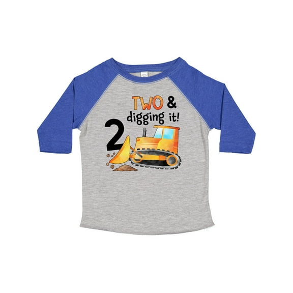 Inktastic Two and Digging It Bulldozer 2nd Birthday Boys or Girls Toddler T-Shirt