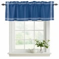 thumbnail image 2 of Pure Navy Blue Valances for Windows, Simple Solid Color Light Filtering Kitchen Curtains, Rod Pocket Window Valance Curtains for Living Room Bedroom, 42" W x 12" L, 2 Panels, 2 of 9