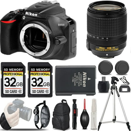 Nikon D3500 DSLR Camera (Body Only)  18-140mm f/3.5-5.6G Lens -LOADED KIT (International Version)