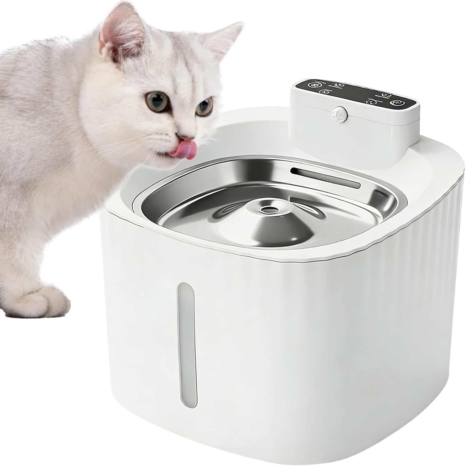 Sensor Activated Pet Water Fountain, Auto Circulation, LED Light, Quiet, for Cats Dogs
