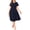 Navy, variant on Womens Plus Size Dresses Flutter Sleeve A-Line Midi Dress Wedding Guest Dress White 4X