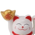 thumbnail image 2 of Riousery 2-Inch Solar Powered Waving Arm Lucky Cat Ornament, Welcoming Wealth Fortune Cat Decorative Figurine for Office Desk, Car Dashboard, and Home Decor - White Variant, 2 of 9