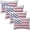 4PC, variant on Bow Flag Decorative Pillow, 250th Anniversary Embroidered Nautical Knot American Flag Bow Pillow, Red White Blue USA Patriotic Lumbar Throw Pillow for Couch, Living Room&Bedroom (19"x14")