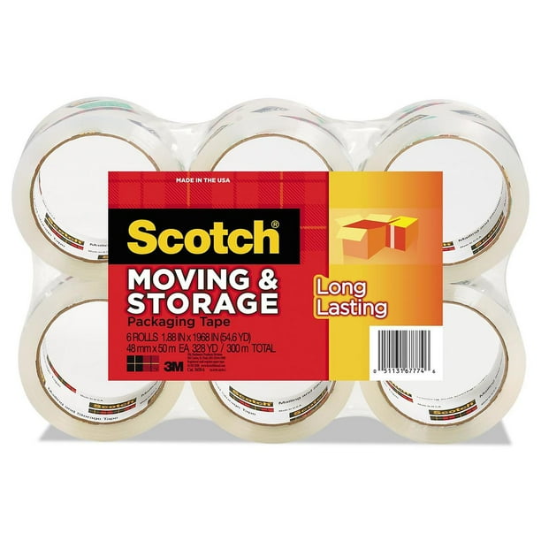 Scotch Moving & Storage Tape, 1.88" x 54.6yds, 3" Core, Clear 6