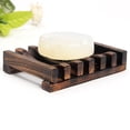 thumbnail image 3 of opvise Bathroom Accessory Retro Wood Sink Deck Mount Hollow Out Soap Dish Holder Shelf A, 3 of 8