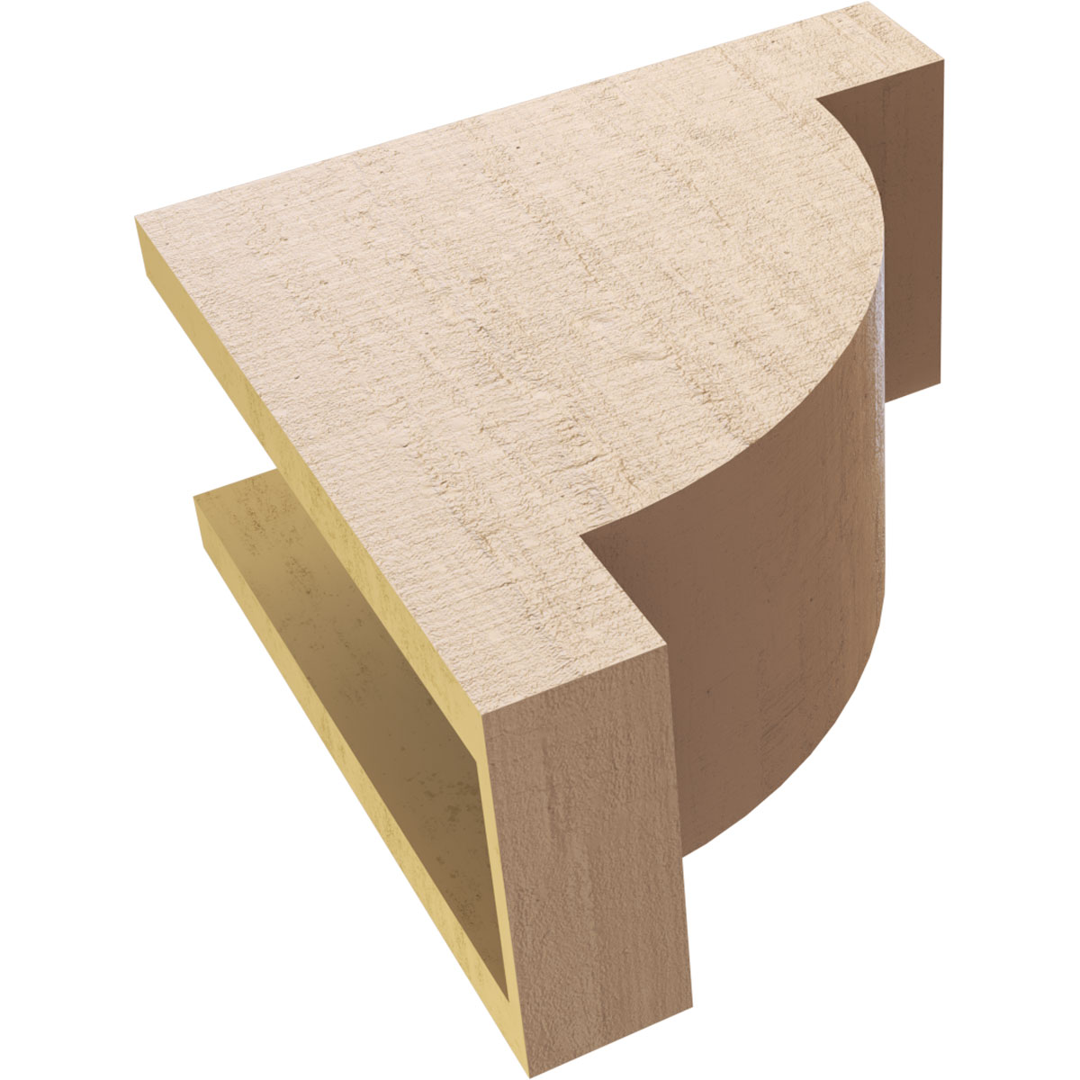 6"W x 12"D x 12"H Classic Alpine Rough Cedar Woodgrain TimberThane Corbel, Primed Tan
