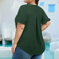 thumbnail image 6 of Yghzkop Plus Size Women's Short Sleeve Tops Flutter Sleeve Tunic V-Neck Loose Soft Top Cotton Blend Summer Casual House Dress T-shirt Leisure Trendy Blouse, 6 of 7