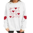 thumbnail image 5 of FAWUUDO Valentines Day Shirts Women Valentine Crewneck Sweatshirts Love Heart Sweatshirt Valentine's Long Sleeve Tops White XS, 5 of 9
