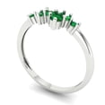 thumbnail image 2 of 0.17 ctw Wedding Band for Women - 14K White Gold Simulated Emerald Stackable Eternity Ring, 2 of 6