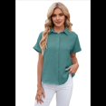thumbnail image 3 of Camisa de Corta con Botones para Mujer, Verde Oscuro, Talla XXL, 3 of 10