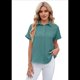 thumbnail image 3 of Camisa de Corta con Botones para Mujer, Verde Oscuro, Talla XXL, 3 of 10