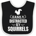 thumbnail image 3 of Inktastic Easily Distracted by Squirrels Boys or Girls Baby Bib, 3 of 4