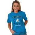 thumbnail image 4 of Cute Ohio Girl Pride Pretty Floral Women's Graphic T Shirt Tees Brisco Brands X, 4 of 6