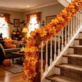 thumbnail image 5 of chaungfeng Artificial Maple Leaf Garland,69" Halloween Thanksgiving Foliage Hanging Vines - Fake Ivy,for Wedding Party Garden,Home,Dining Table Decoration,Wall,Fireplace, 5 of 8