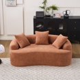 thumbnail image 2 of 65" Curved Loveseat 2-Seater Sofa – No Assembly Chenille Compact Couch with 3 Pillows, 30D High-Density Foam & Spring Support for Small Spaces (300 lb Capacity), 2 of 13