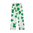 thumbnail image 4 of CALAFEBILA Women Sleepwear Pajamas Set Button Down Pjs for Women St. Patricks Day Nightwear Notch Collar Clover Print Tops with Pocket and Pants, 4 of 4