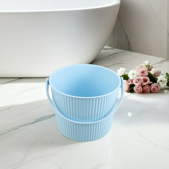 Plastic Bucket with Handle Camping Water Bucket Shower Bath Water Storage Container for Gardening Fishing Outdoor Travel Use