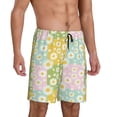 thumbnail image 2 of Logiee Daisies Flowers Print Men's Pajama Shorts with Drawstring & Pockets,Sleep Shorts for Men,Sleepwear Bottoms,Elastic Waistband Loungewear-XX-Large, 2 of 6