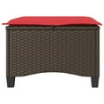 thumbnail image 3 of vidaXL Garden Stools with Cushions 2 pcs Brown 55x55x36 cm Poly Rattan, 3 of 5