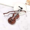 thumbnail image 5 of 1 pieza de adornos decorativos de simulación de violín de grano de madera, 5 of 5