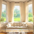 thumbnail image 2 of Bay Window Curtain Rods, U Shape Heavy Duty Curved Curtain Rods for Bay Windows with Brackets, 59-184" Adjustable for Bedroom, Living Room, Dinging Room, Matte Balck, 2 of 8