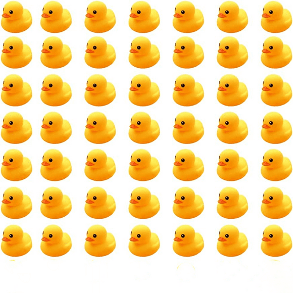 50pcs Rubber Ducky Bath Toy for Kids, Float and Squeak Mini Small Yellow Ducks Bathtub Toys for Shower/Birthday/Party Supplies（3.5×3.5×4cm/1.4×1.4×1.5inch）