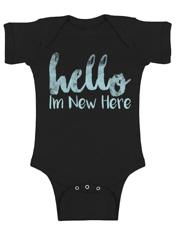 Newborn Kids Birthday Gifts Boys Outfits Hello I am New Here One Piece I am New Here Romper I'm New Romper Girls Romper Blue One Piece Short Sleeve Baby Romper Lovely Baby Boy Romper