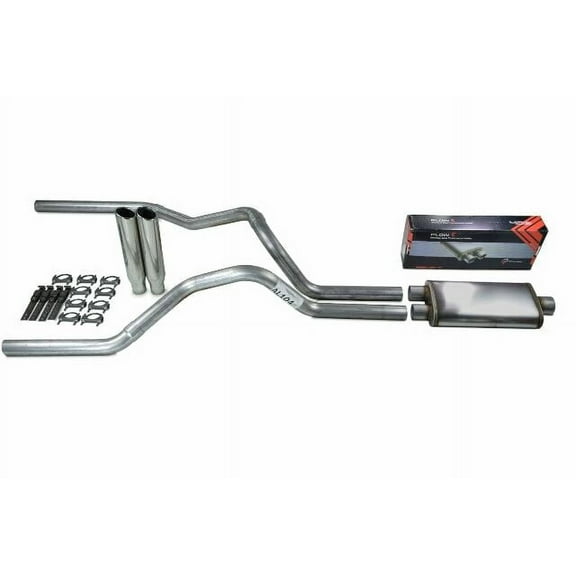 Dodge Ram 1500 09-18 2.5" Dual Exhaust Flow II Stainless Muffler Clamp on Tips