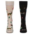thumbnail image 5 of MeMoi 2 Pair Men's Rayon Blend "Holiday Animals" Christmas Novelty Crew Socks - Mens - Male, 10-13, Taupe, 5 of 11