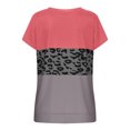 thumbnail image 5 of USSUMA Womens Blouses and Tops Dressy Women's Plus Size Tops Leopard Print Oversized Color Block Tunic Round Neck Summer Short Sleeve Shirt, 5 of 5