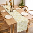 thumbnail image 3 of Yellow Flower Table Runner - 70 Inch Long, Kitchen Dining Table Runner Dresser Scarves, Retro Tribal Art Abstract Monochrome Texture Farmhouse Decor for Coffee Tables Wedding Party Banquet, 3 of 8