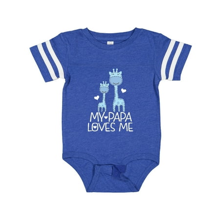 

Inktastic Papa Loves Me Boys Giraffe Grandson Gift Baby Boy Bodysuit