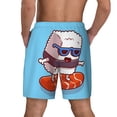 thumbnail image 4 of Uemuo Sushi Salmon Surfing Pattern Mens Swim Trunks Quick Dry Board Shorts with Mesh Lining, Stretch Beach Shorts Quick Dry No-Chafing Board Shorts-3X-Large, 4 of 9