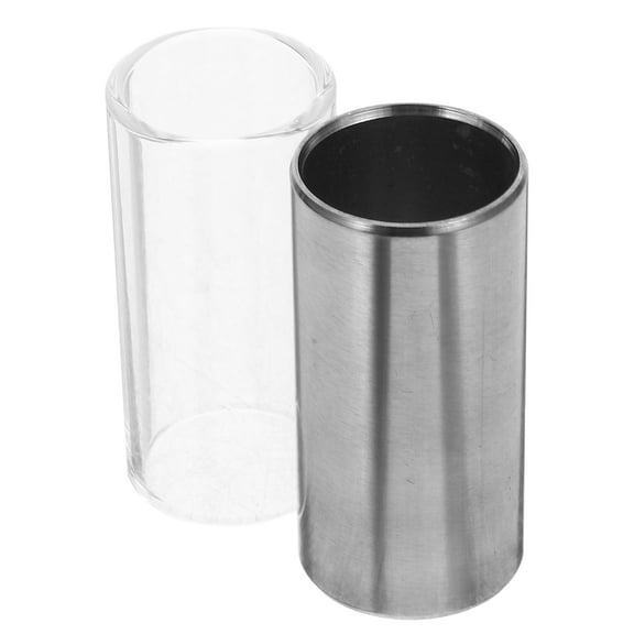 Beaupretty 2Pcs Standard Guitar Slide Glass and Stainless Steel for Guitar Use