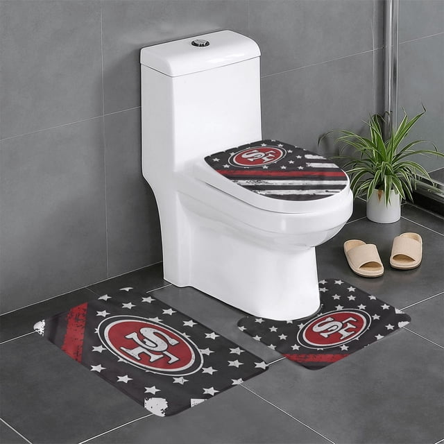 Juego de alfombras de baño de 3 piezas del equipo SF_49erss Alfombra antideslizante para baño de 24 x 16 pulgadas
