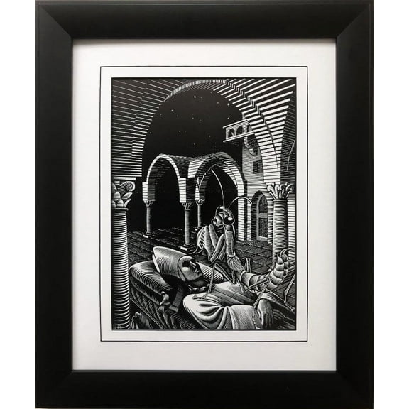 M.C.Escher "Dream '35" CUSTOM FRAMED Art Generic