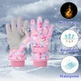 thumbnail image 5 of Winter Gloves, Kids Thermal Gloves Five Finger Design Outdoor Activities Skiing Cold Weather(Pink,L), 5 of 5