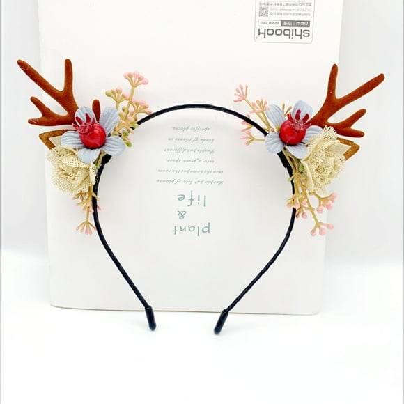2 pcs Christmas headband, reindeer antlers, headband, cute Christmas headband, reindeer party supplies, party clothing, headband, brown antlers headband