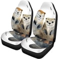 thumbnail image 2 of Juego de 2 Fundas para Asientos de Coche ABPHQTO Marrón Nutrias Enamoradas Universal, 2 of 4