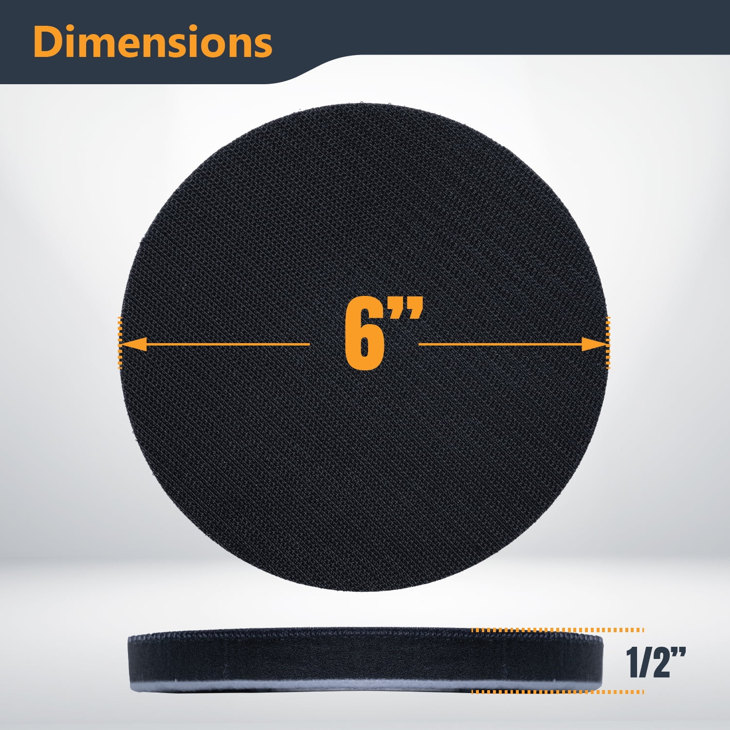POWERTEC 4PK 6 inch Foam Interface Pad, Hook and Loop Backing Pad for 6 Inch Orbital Sander – High-Density PU Cushion Replacement Foam Pads for Contour Sanding & Dust Extraction (46902N)