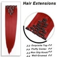 thumbnail image 3 of MY-LADY 23Inch 8PCS Clip in Synthetic Hair Extensions Full Head Long Straight Clip Hairpiece for Women Girls Light Chestnut Brown Black, 3 of 8