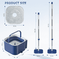 thumbnail image 5 of SUGARDAY Spin Mop and Bucket Set with Wringer for Floors, Flat Wall Mop and Bucket System with Self Separation Dirty and Clean Water 5 Microfiber Pads, 5 of 8