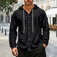 thumbnail image 2 of SHIXIAOO Chemise Décontractée en Lin à Manches Longues à Capuche pour Hommes Printemps et Automne, 2 of 4