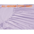thumbnail image 4 of 1500 Thread Count 6-Piece DAMASK STRIPE Bed Sheet Set, King Eggplant/Purple, 4 of 8